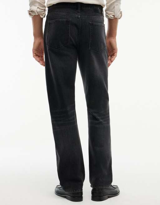 Tommy Hilfiger Dover regular straight whiskered jeans in mick dark grey, 6 of 7