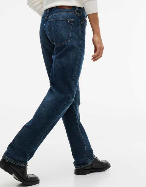 Tommy Hilfiger Dover regular straight whiskered jeans in wood indigo - dark wash, 4 of 7