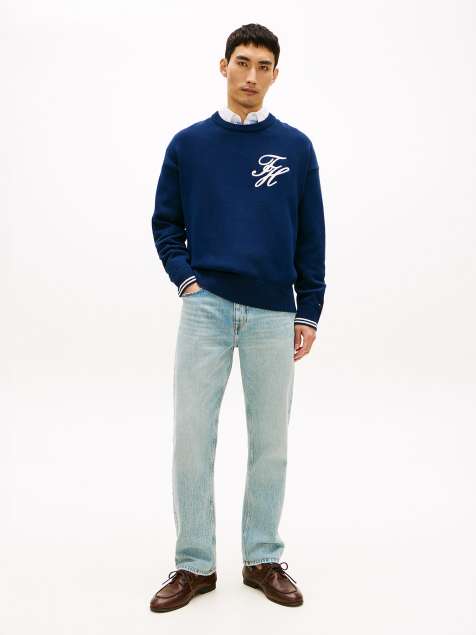 Tommy Hilfiger Dover whiskered regular straight leg jeans in light blue - view 1