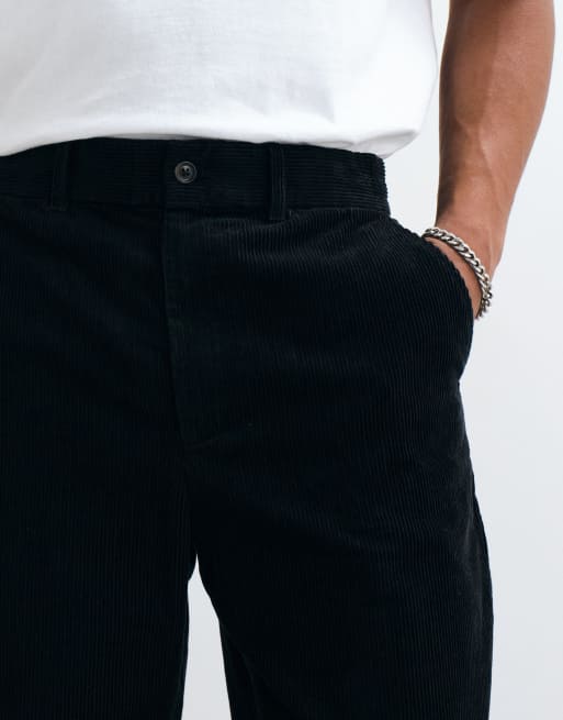 Tommy Hilfiger dover wide corduroy trousers in black, 2 of 5
