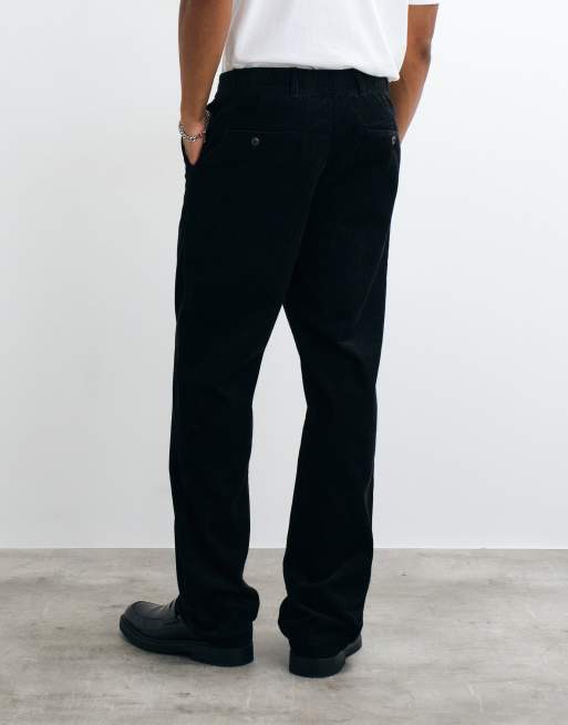Tommy Hilfiger dover wide corduroy trousers in black, 3 of 5