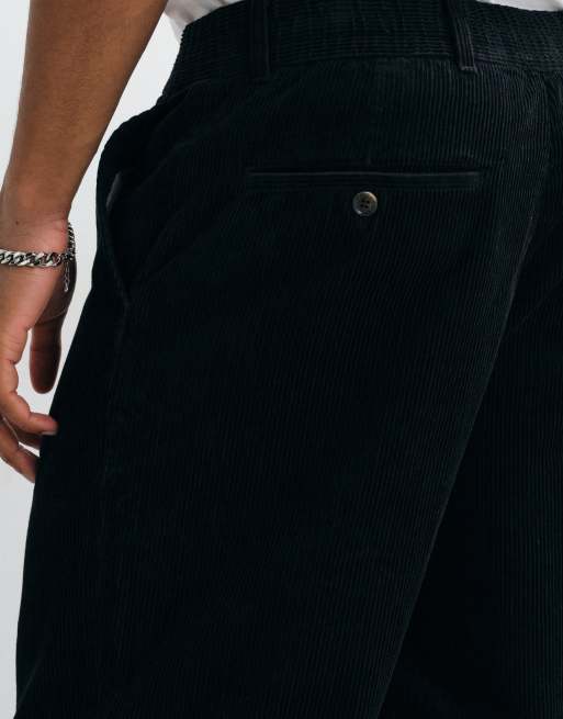 Tommy Hilfiger dover wide corduroy trousers in black, 5 of 5