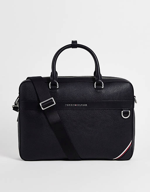 Tommy Hilfiger downtown laptop bag in black | ASOS
