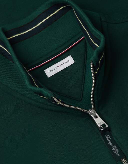 Tommy Hilfiger Drawstring hem relaxed quarter-zip sweatshirt in nocturnal green, 6 of 6