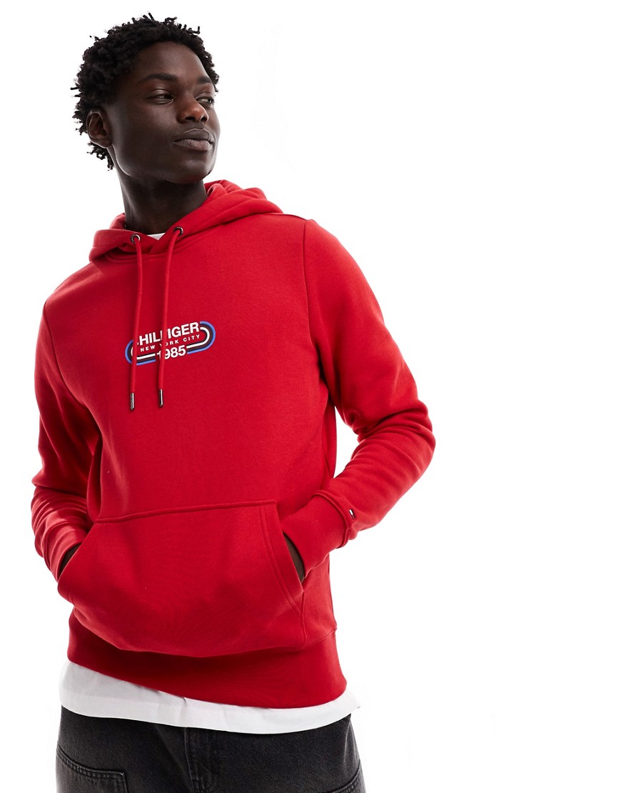Tommy Hilfiger Drawstring Hoody in Red