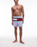 [Tommy Hilfiger] Tommy Hilfiger drawstring large flag swim shorts in pale blue S Sweet blue