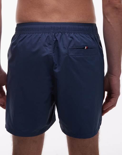 Tommy Hilfiger drawstring swim short with side logo tape in blue, 4 of 5