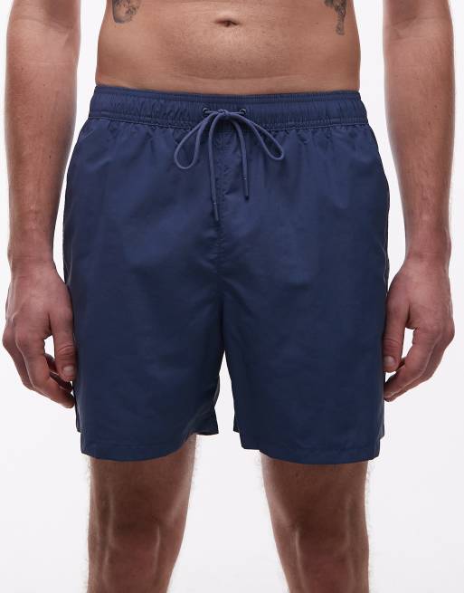 Tommy Hilfiger drawstring swim short with side logo tape in blue, 5 of 5