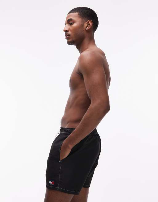 Tommy Hilfiger drawstring swim shorts in black , 3 of 5