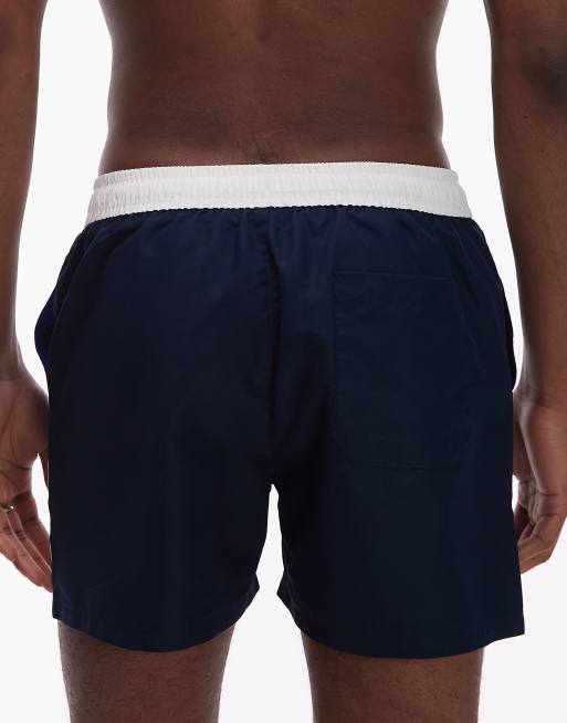 Tommy Hilfiger drawstring swim shorts in blue & navy, 5 of 5