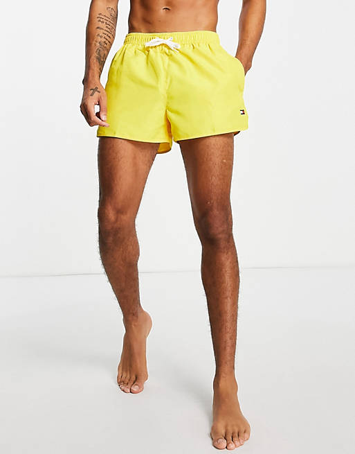 Tommy Hilfiger drawstring swim shorts in yellow