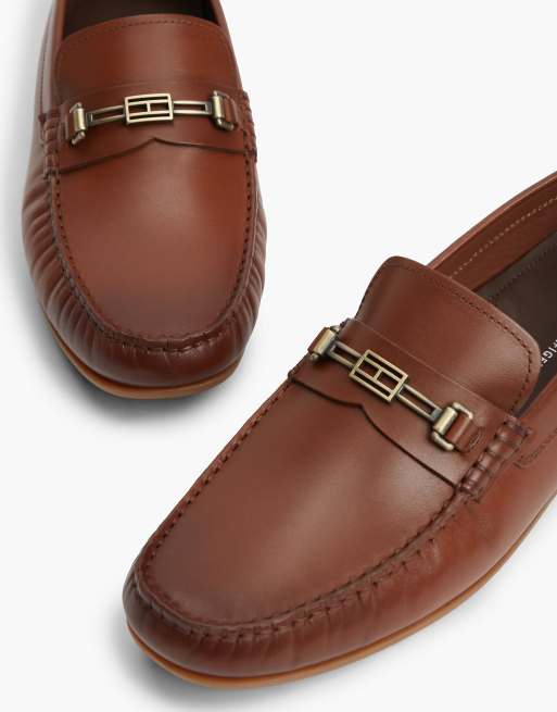 Tommy Hilfiger Driver-Schuhe aus Leder mit Flaggenplakette in Braun, 6 von 7
