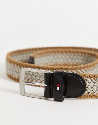Tommy Hilfiger elastic woven belt in stone