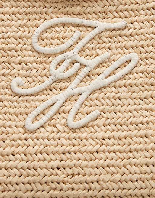 Tommy Hilfiger – Elegancka beżowa torba typu tote z rafii, 2 z 4
