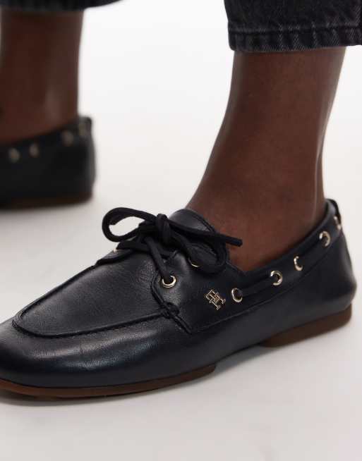 Tommy Hilfiger - Elegante leren bootschoenen in marineblauw, 4 van 4