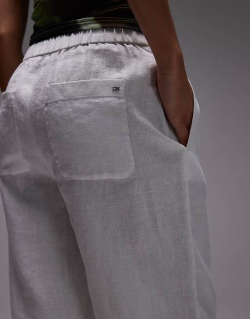 Tommy Hilfiger – Elegante, schmal geschnittene Shorts aus Leinenmix in Schwarz, 4 von 5