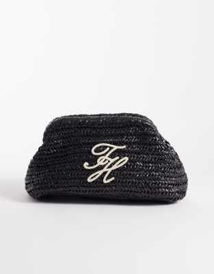 Tommy Hilfiger - Elevated - Clutch aus Bast in Schwarz