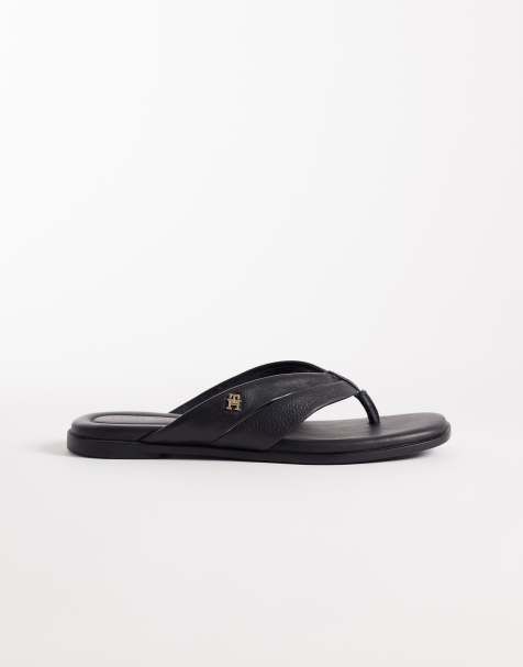 Tommy Hilfiger elevated flip flop in black - view 1