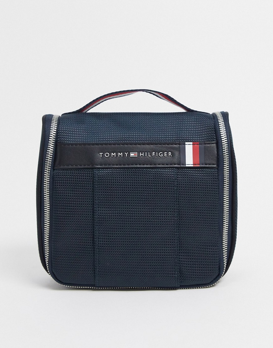 Tommy Hilfiger Elevated Nylon Hanging Toiletry Bag-navy