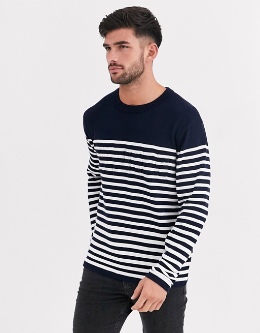 Tommy Hilfiger embossed stripe knitted jumper