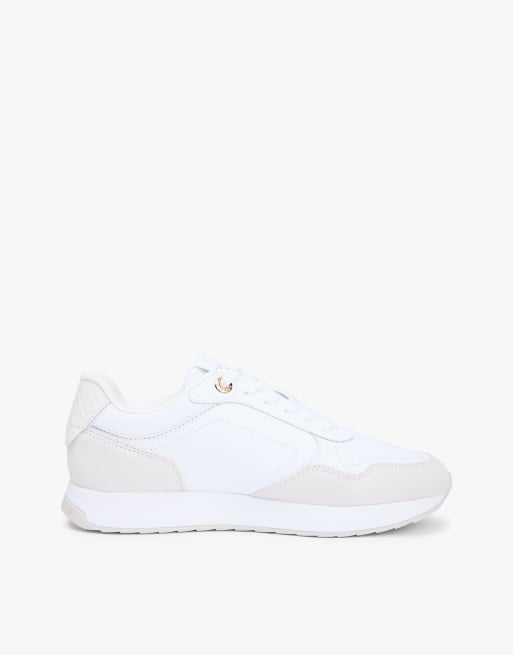 Tommy Hilfiger Embossed th monogram leather trainers in white