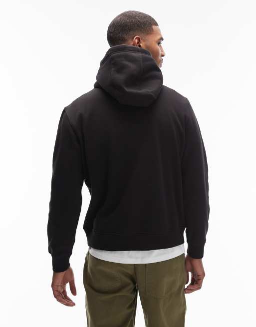 Tommy Hilfiger embroidered flag large centre logo hoodie in black , 3 of 5