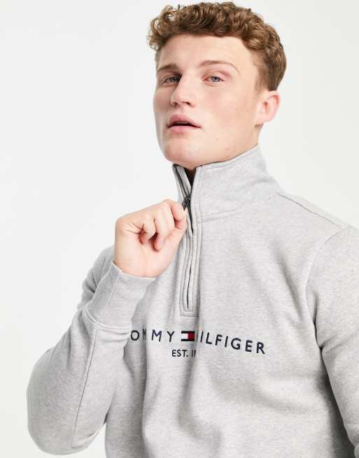 Tommy hilfiger on sale grey half zip