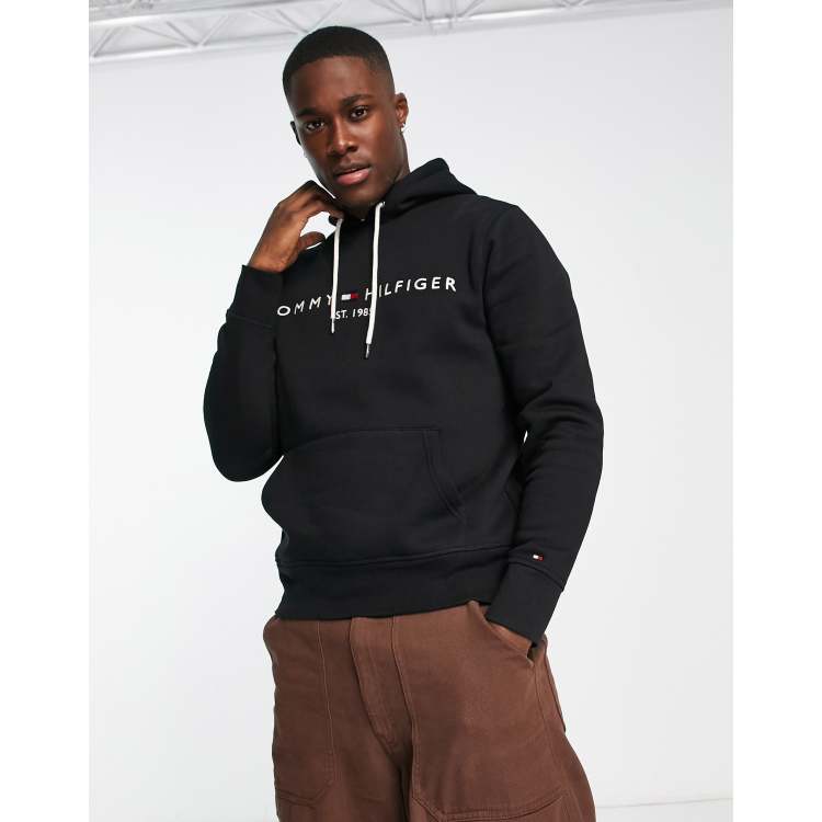 Tommy hilfiger black hoodie sale