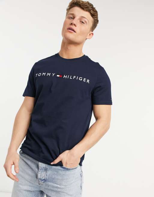 Navy blue tommy outlet hilfiger shirt