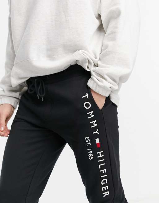 Tommy Hilfiger BLACK Basic Branded Cuffed Jogger Sweatpants Size XXL RRP  £110