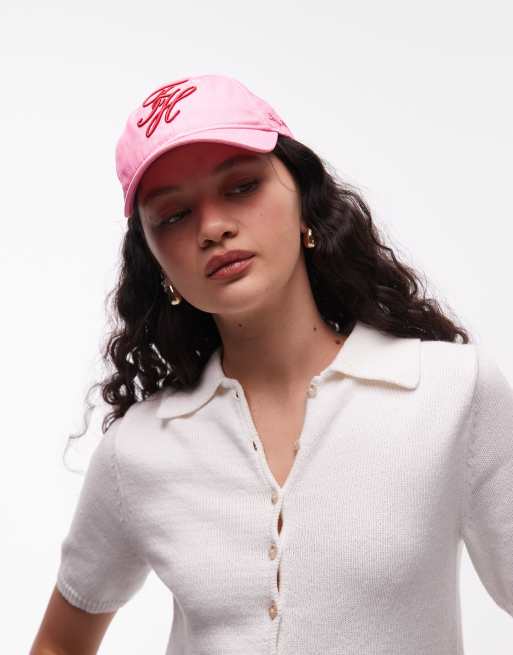 Tommy Hilfiger embroidered script logo cap in pink, 3 of 3