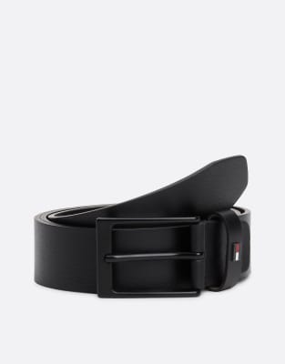 Tommy Hilfiger Enamel Flag Leather Belt Gift Set in Black ASOS