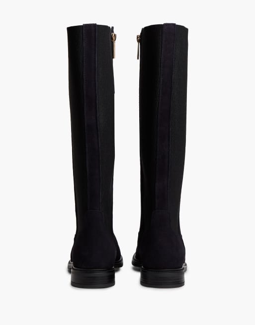 Tommy Hilfiger Enamel flag suede high chelsea boots in dark blue, 4 of 7
