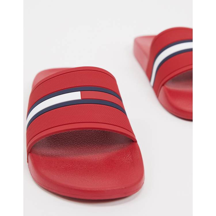 Dum Bluebell at føre Tommy Hilfiger ennis sliders in red | ASOS