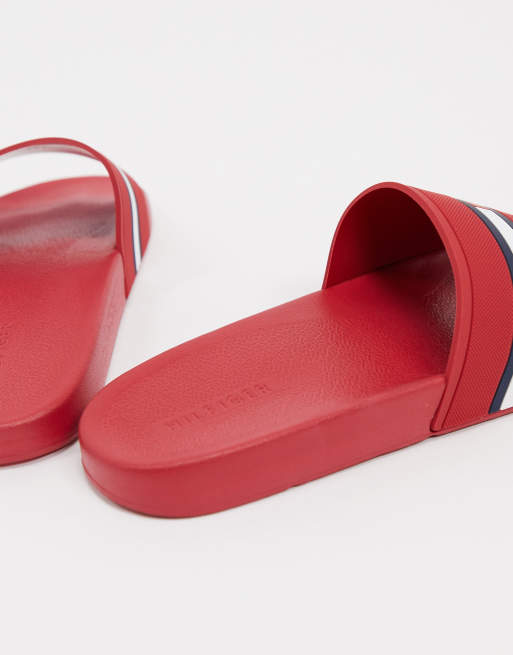 Dum Bluebell at føre Tommy Hilfiger ennis sliders in red | ASOS