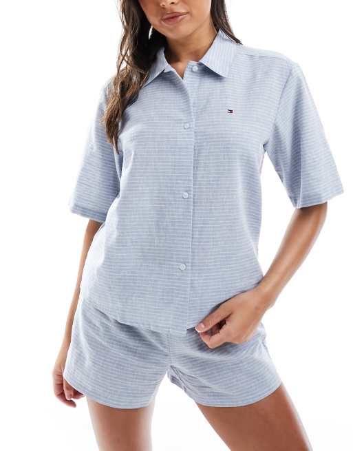 Tommy Hilfiger - Ensemble de pyjama avec short et t-shirt - Gris