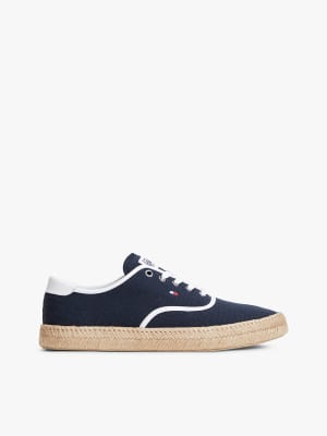 Espadrille-Hybrid-Sneaker aus Canvas in Dunkelblau mit Leinenanteil Blau 42