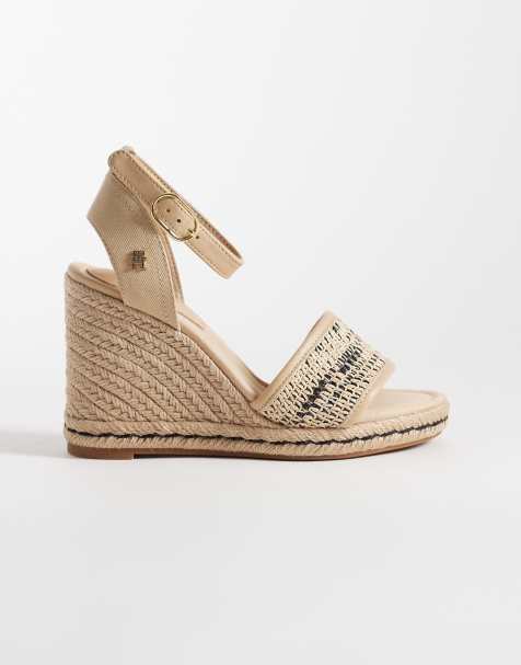 Tommy Hilfiger - Espadrille-sandalen met sleehak in beige - view 1
