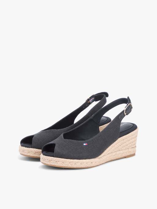 Tommy Hilfiger - Espadrilles compensées à bride arrière en chanvre - Noir, 2 de 5