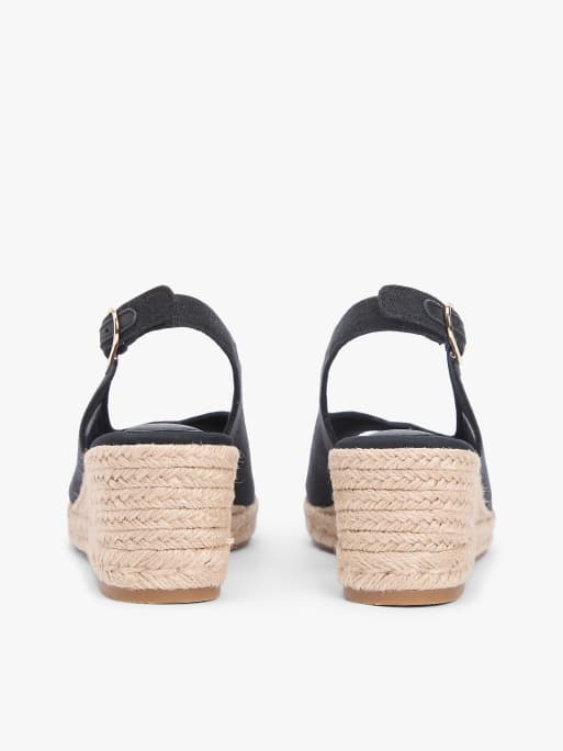 Tommy Hilfiger - Espadrilles compensées à bride arrière en chanvre - Noir, 5 de 5