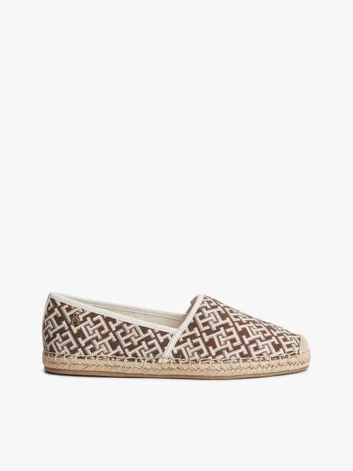 Tommy Hilfiger - Espadrilles en jacquard à plaque monogramme - Marron multicolore