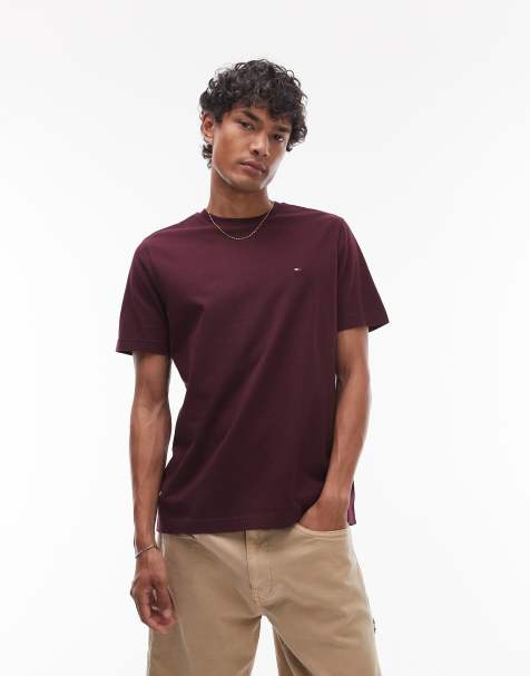 Tommy Hilfiger essential regular fit t-shirt in burgundy