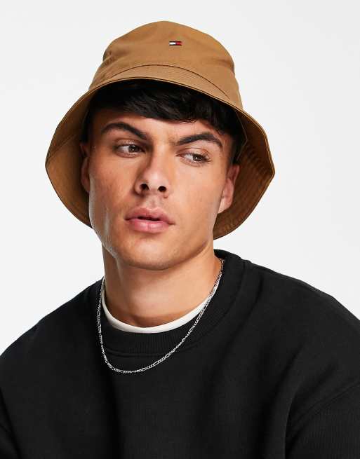 Tommy Hilfiger - Essential - Bucket hat met vlag in lichtbruin