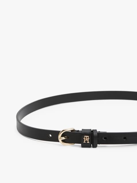 Tommy Hilfiger - Essential - Ceinture en cuir à monogramme TH - Noir - view 1