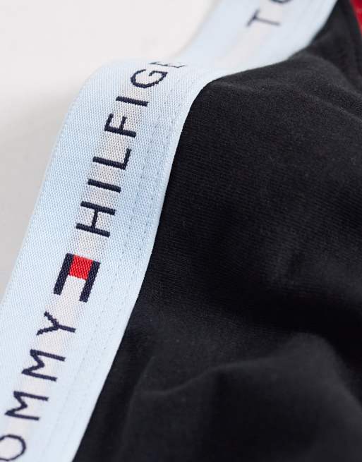 Tommy Hilfiger Essential Cotton 3 pack tanga thongs in black, 2 of 3