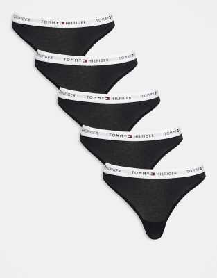 Tommy Hilfiger Essential Cotton 5 Pack Briefs In Black