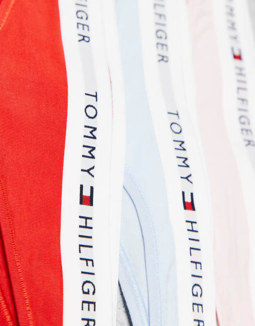 Tommy Hilfiger Essential Cotton 5 pack thongs in red/pink/blue/navy/white, 2 of 3