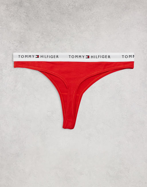 Tommy Hilfiger Essential Cotton 5 pack thongs in red/pink/blue/navy/white, 3 of 3