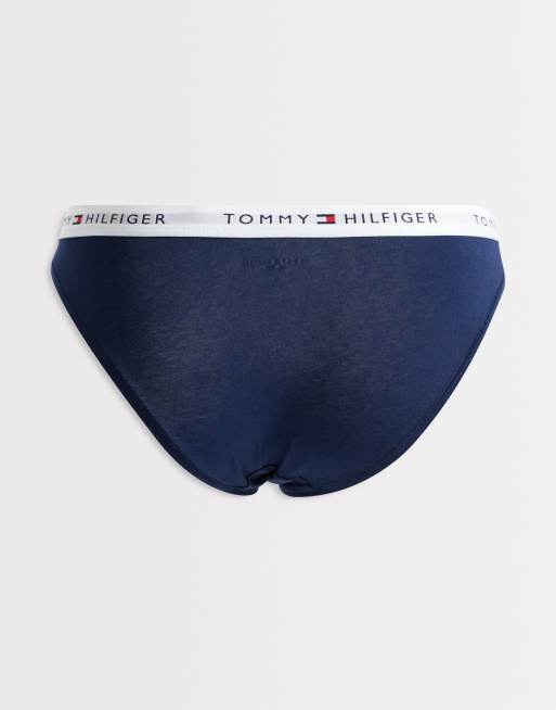 Tommy Hilfiger - Essential Cotton - Confezione da 3 slip bikini blu navy/rosa/blu, 2 di 3