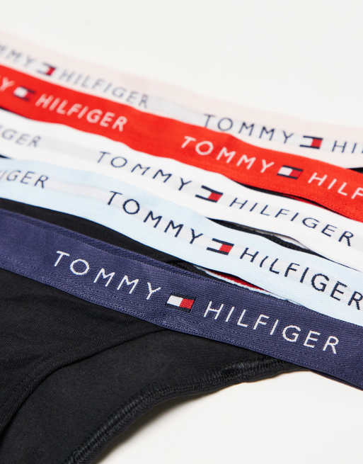 Tommy Hilfiger - Essential Cotton - Sorte tanga-G-strenge i pakke med 5 par, 2 af 3